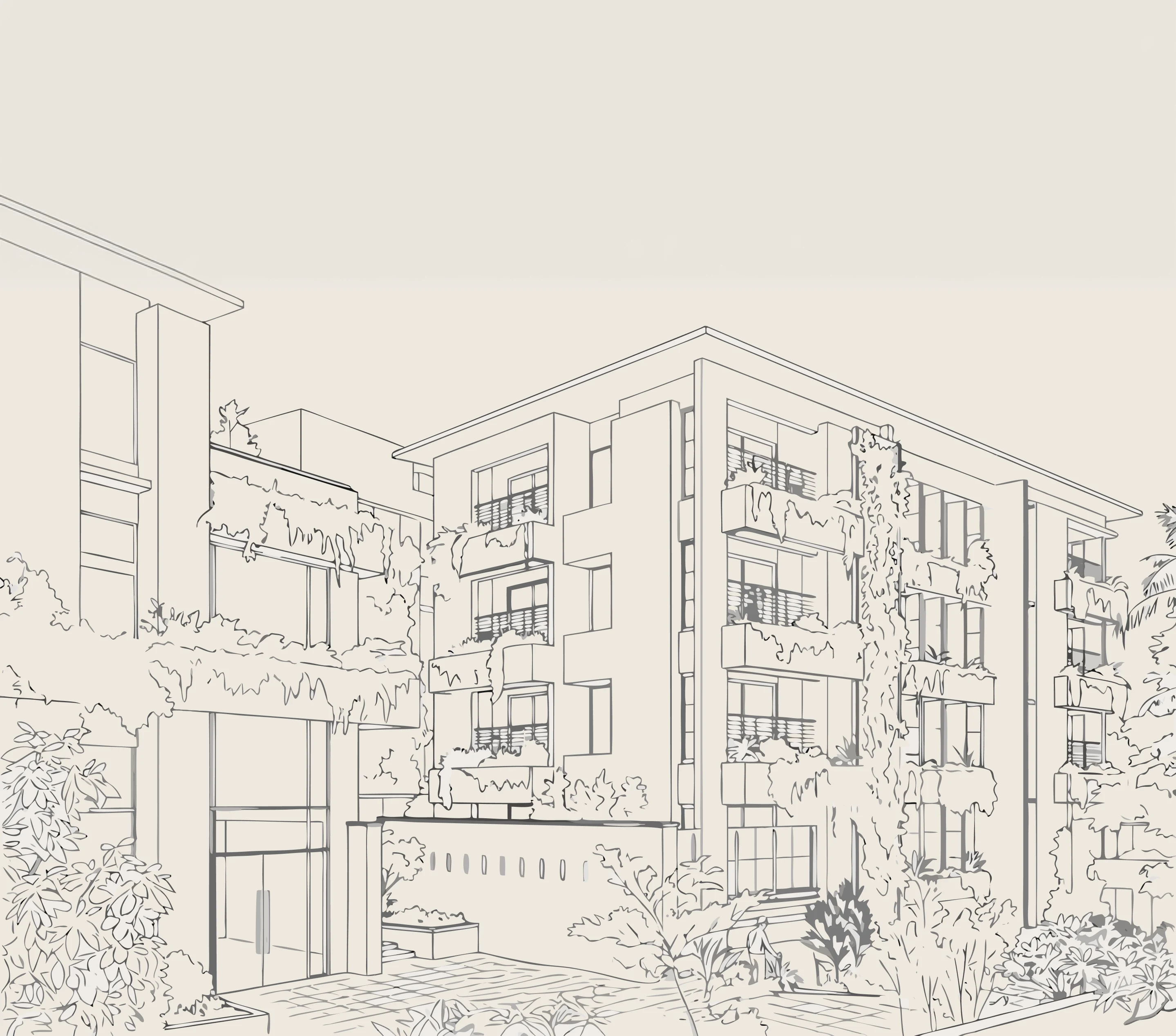Chameri architectural villa sketch